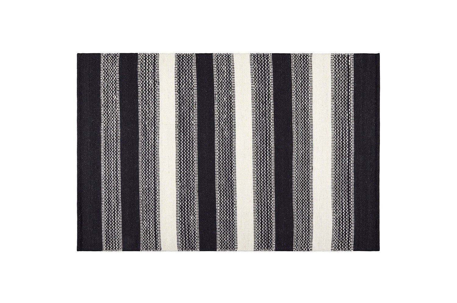 Dywan Kilim 60x90 cm z Wełny Biało/Czarny – Ręcznie Robiony, Styl Etniczny, Wysoka Trwałość