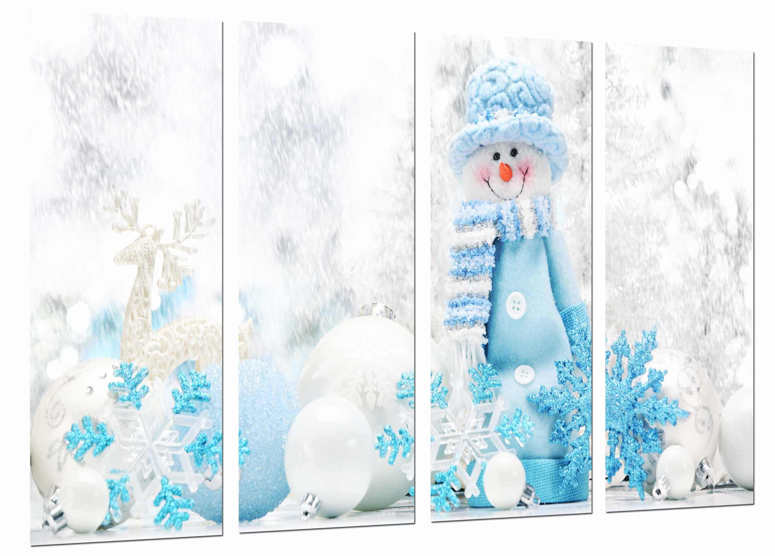 Peluche navidad muñeco nieve, adornos navidadeños, impresión fotográfica sobre madera, cuadro moderno decorativo