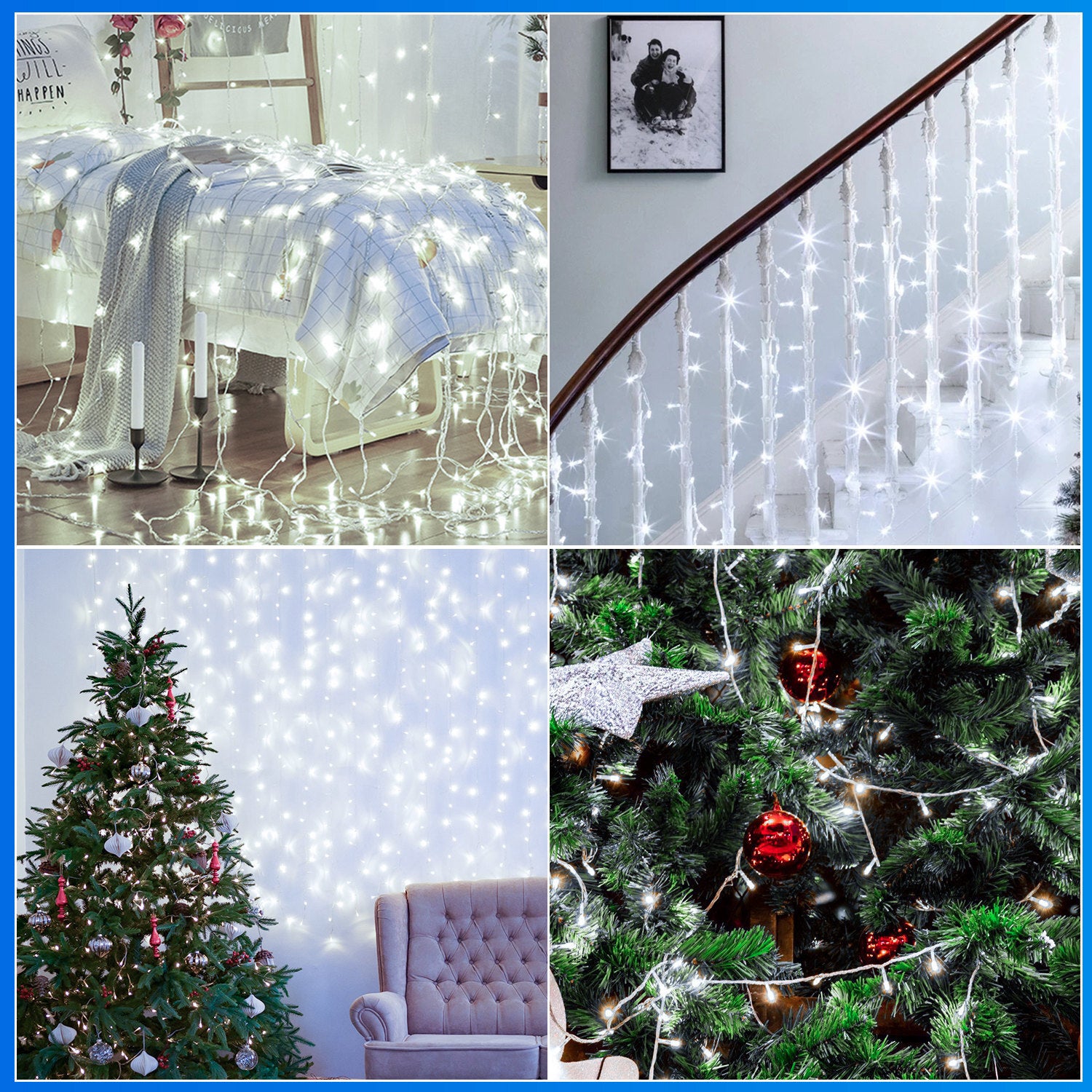 Guirlande lumineuse 20 m/200 LED pour extérieur, intérieur, carnaval, mariage, éclairage IP44, blanc froid - 9