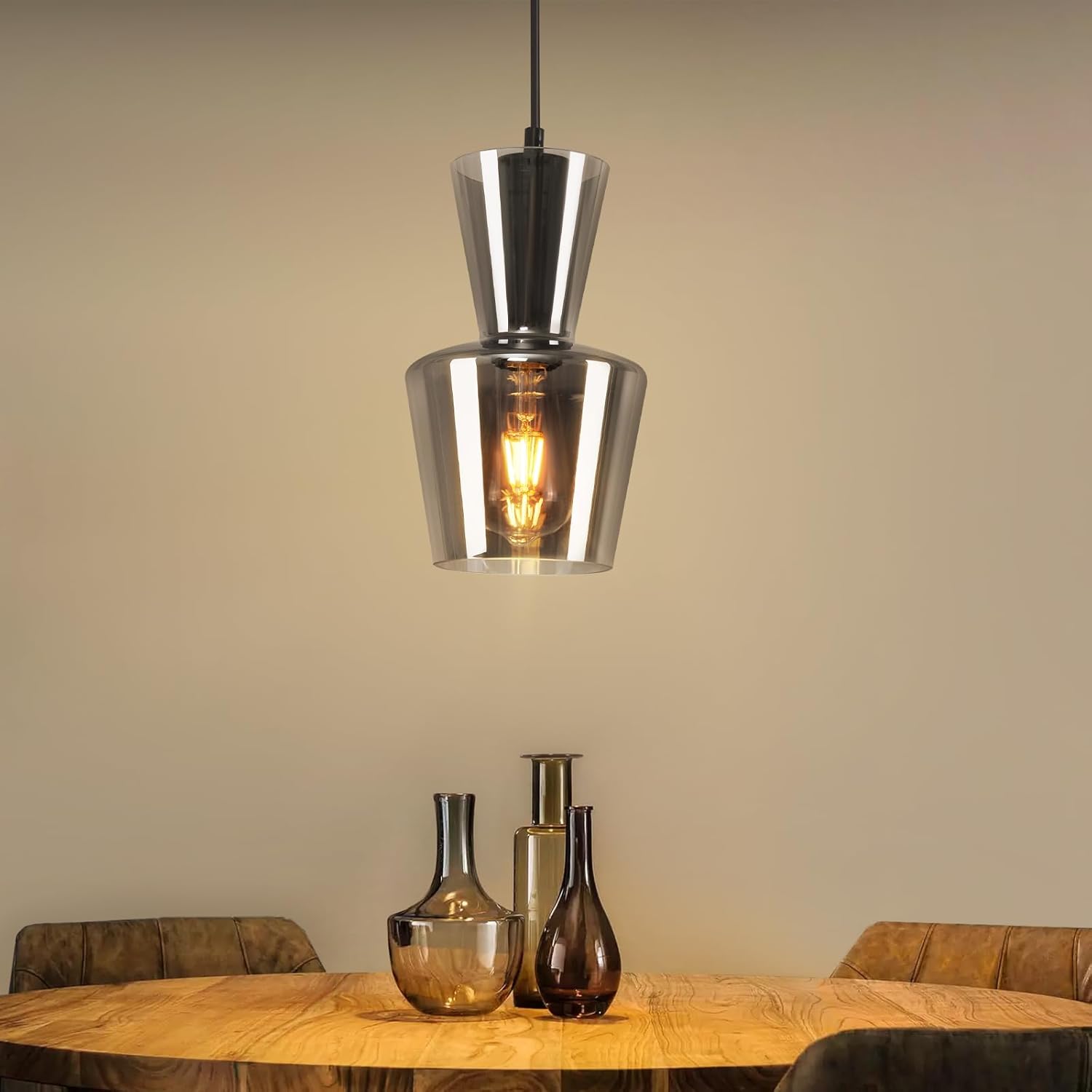 CBJKTX Lámpara Colgante Mesa De Comedor Lámpara Colgante Lámpara De Araña Regulable En Altura Lámpara Colgante De Vidrio De 10 Llamas En Color Gris Sala De Estar Lámpara Dormitorio Lámpara