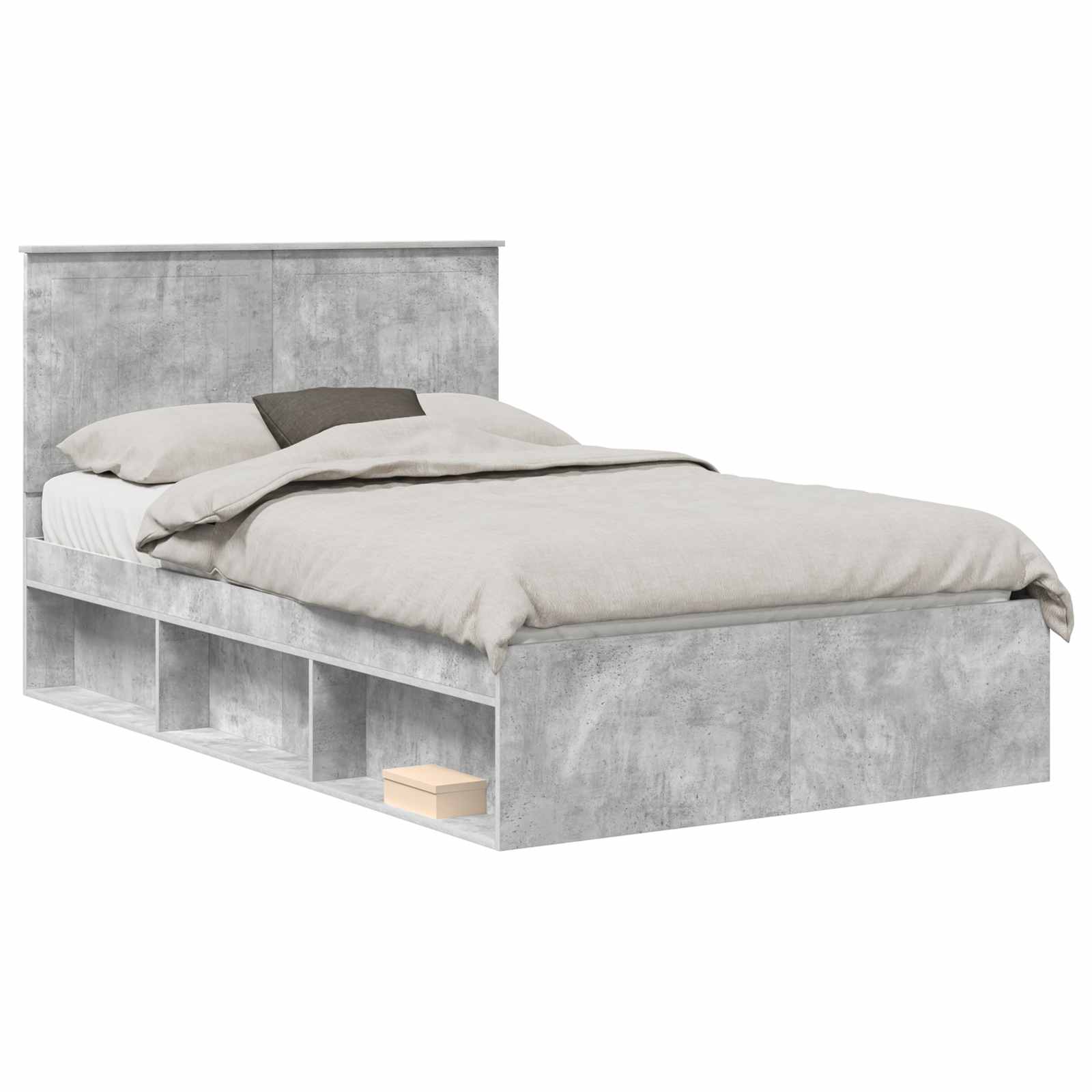 Cadre de lit béton en pin massif pour la chambre, 120 × 190 cm - 2