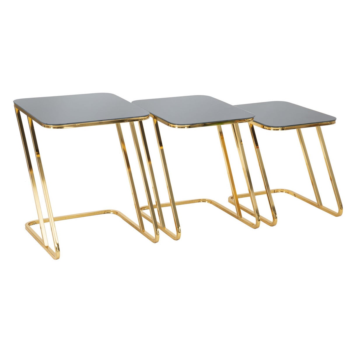 Zestaw Stolików Pomocniczych Windsor, Metal, Złoto, Seven Design