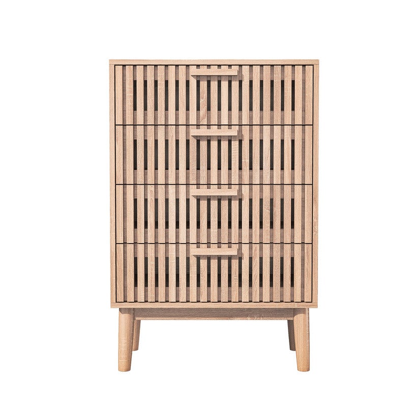 Armoire 4 tiroirs, Commode pour chambre à coucher, Armoire de rangement, Conception anti-basculement, Adaptée à la chambre - 9