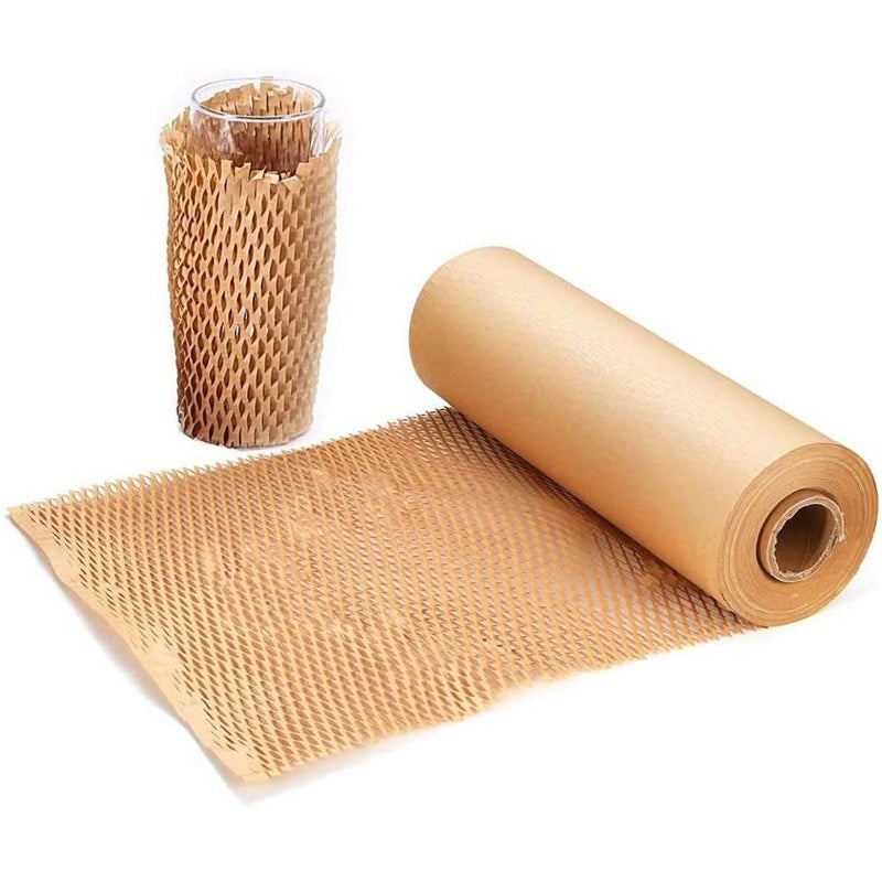 Carta da Imballaggio a Nido D'ape, Rotolo di Kraft 30 CM x 30 M, Carta a Nido D'ape, Imballaggio Wrap per Moving House, Incartare Regali, Marrone