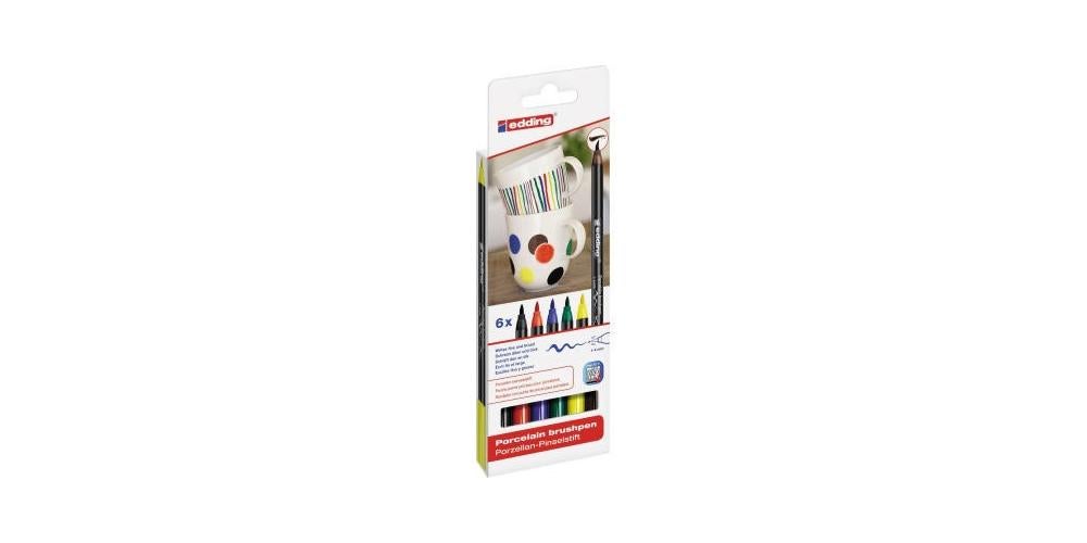edding Porzellan-Pinselstift basic 6er Set - 7