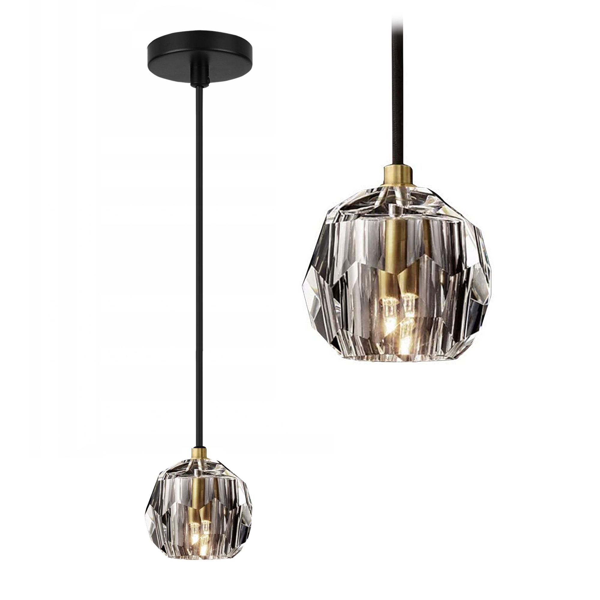 Lampa Sufitowa Kryształowa Toolight App586-1Cp Czarny