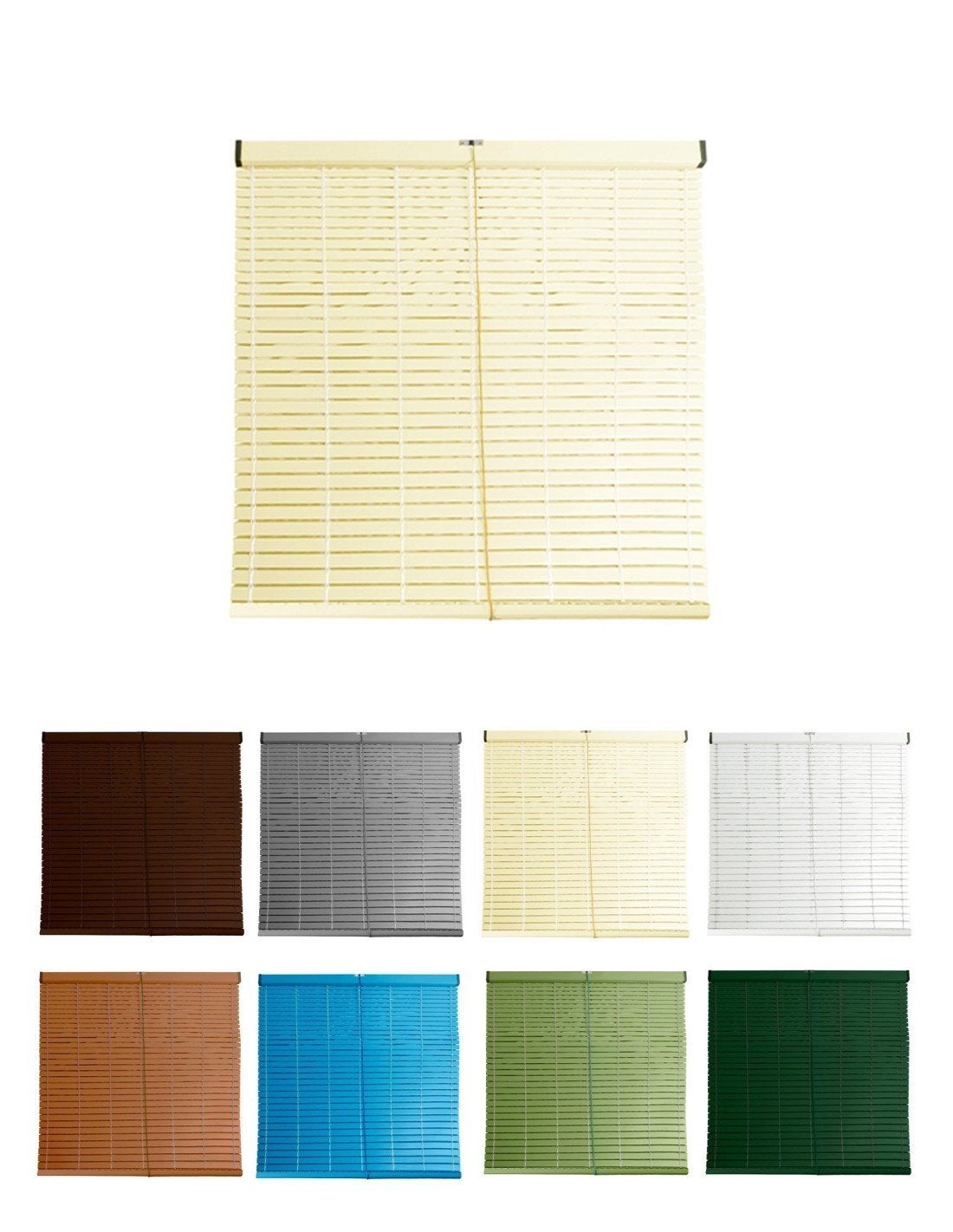 Persiana de pvc alicantina con polea metálica | persiana enrollable | estor enrollable para ventanas, puertas, salón y cocina | 125 x 100 cm (marfil)