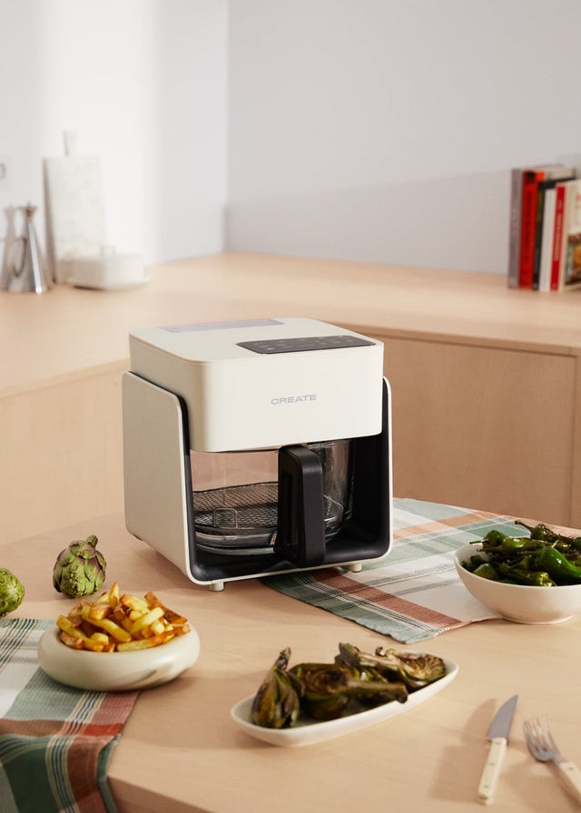 AIR FRYER STUDIO CRYSTAL - Freidora de aire de cristal 4.2L con vaporizador, 1300W