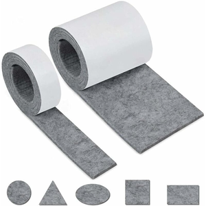 POFIBO Rouleau Feutrine 40cm X 250cm X 3mm - Tissu Feutre Épais Multi-usages Noir/Blanc/Gris