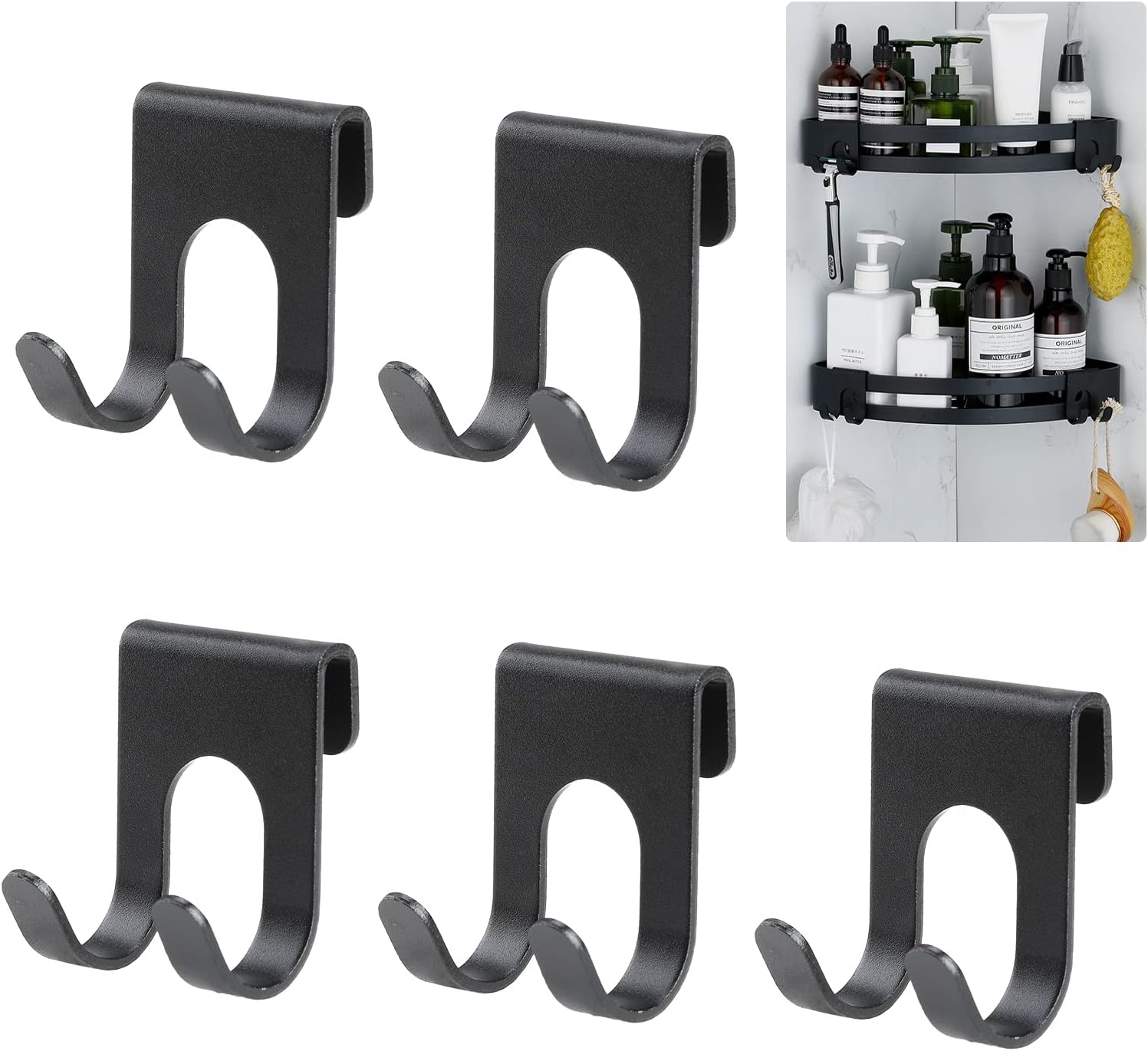 Lot De 4 Crochets De Douche Sans Perçage - Paroi De Douche Avec 3