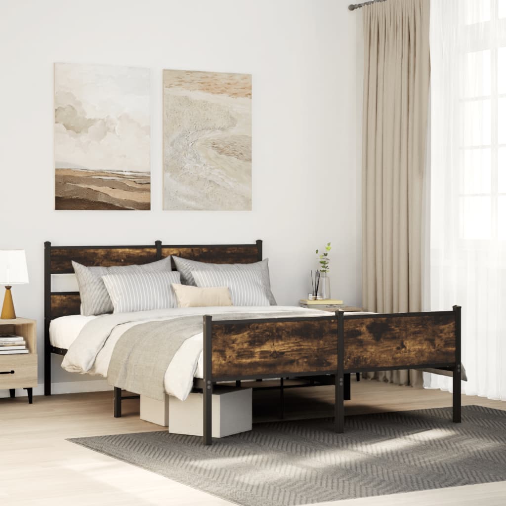 Łóżko Metalowe Rama Łóżka Metalowa Ze Stelażem Pokoj Sypialnia 140x200 cm