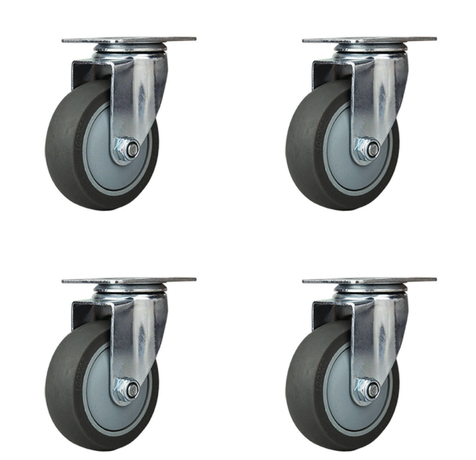 Lot De 4 Roulettes Pivotantes – Plateau 38x32 Mm – PP Et Acier – Pour Chaise Ou Chariot