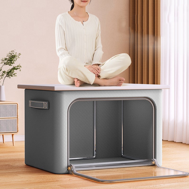 Caixa de armazenamento de roupa doméstica Cesta dobrável de guarda-roupa 24L 40 * 30 * 20 cm Cáqui - 9