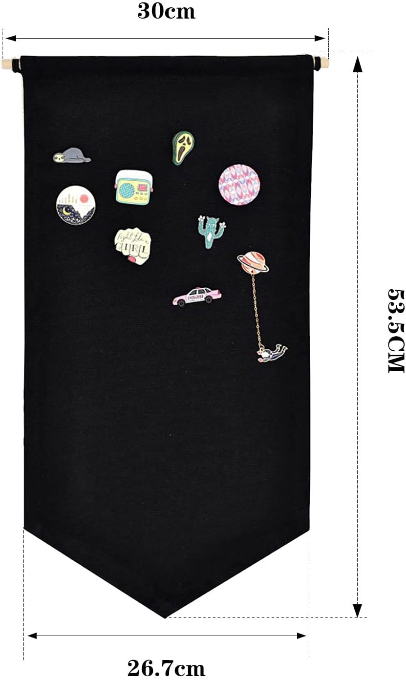 Kunyeah Boîte de rangement murale à suspendre pour broches, toile colorée, tableau d'affichage, badge, banderole et boucles d'oreilles – Épingles non incluses (rouge