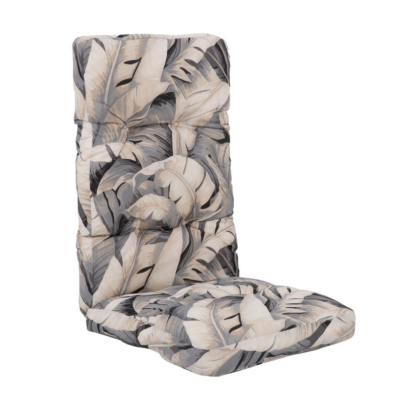 Poduszka na fotel ogrodowy 124 x 48 cm Cordoba szary/beżowy liście PATIO