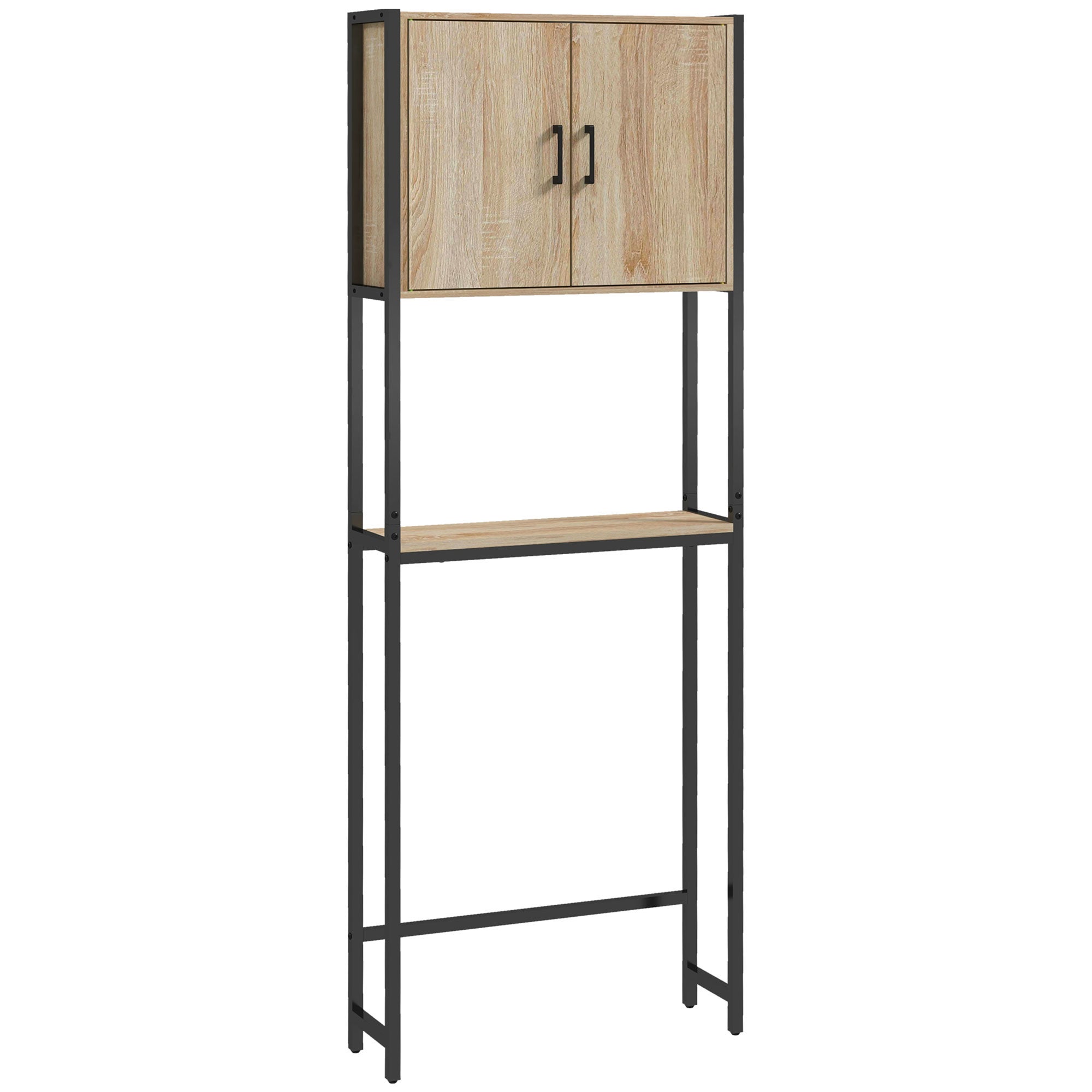 Mueble sobre inodoro kleankin melamina de madera, acero madera natural 64x19x178 cm