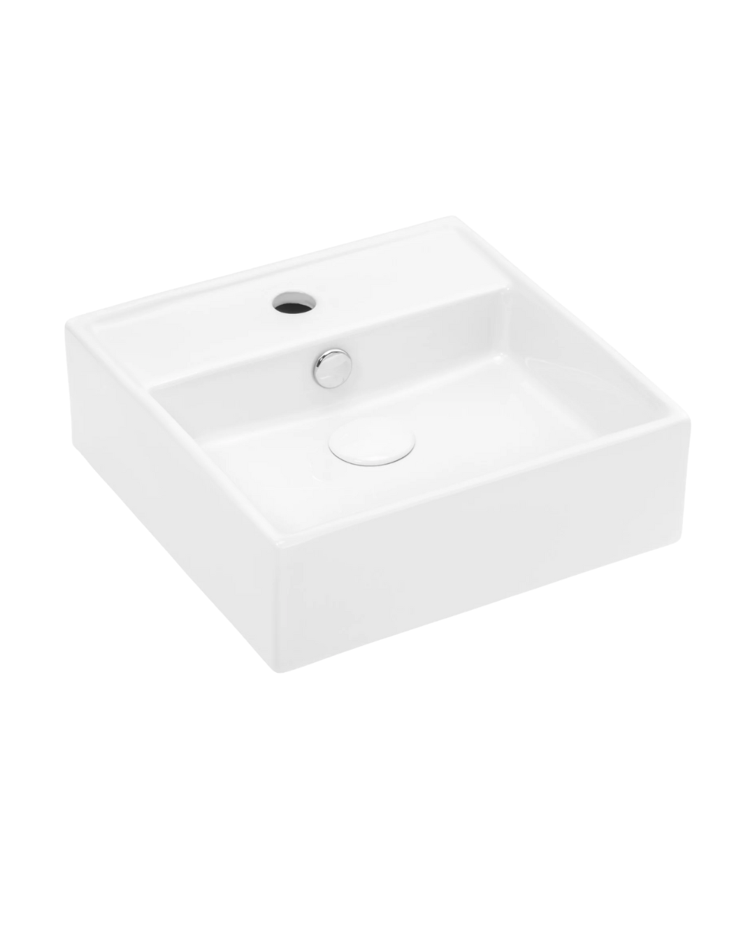 Umywalka nablatowa Uptrend MEDUSA L biały połysk, z otworem na baterię oraz przelewem 1 szt.