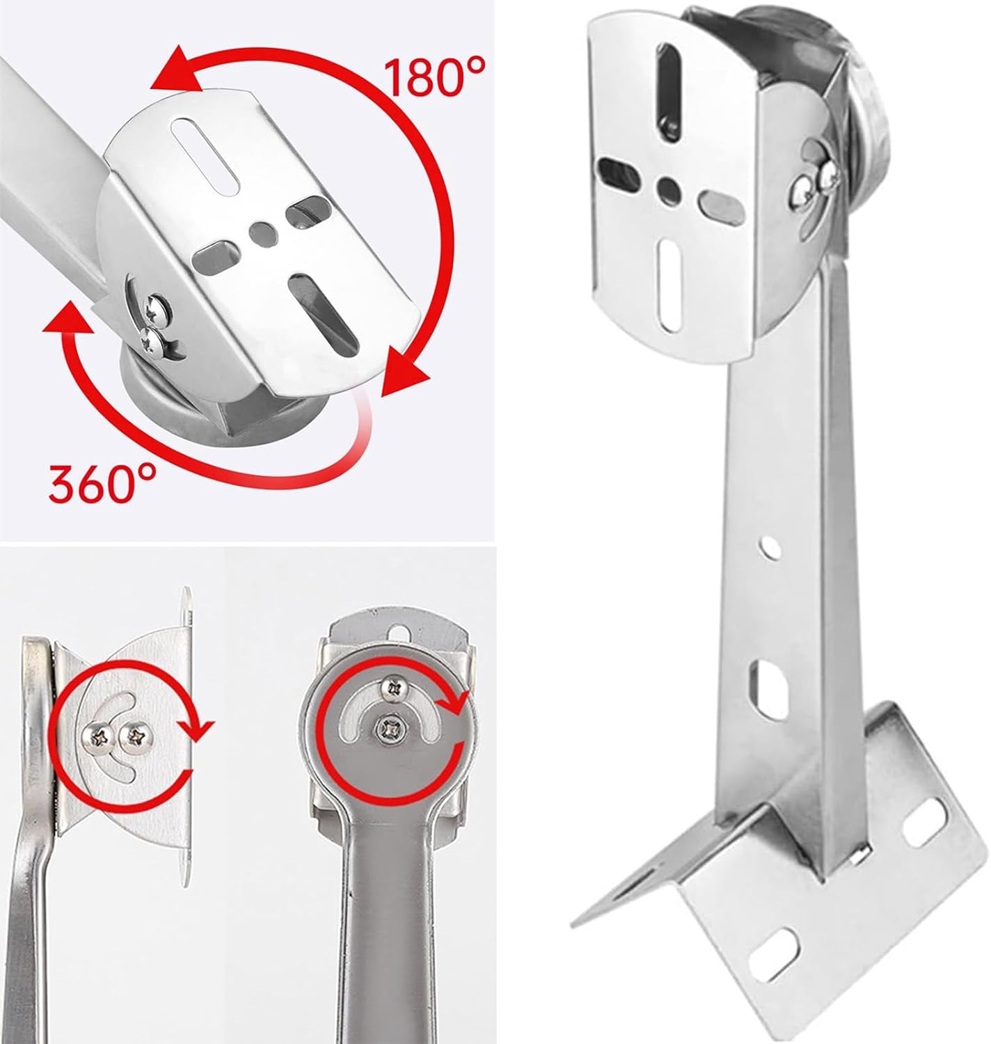 Support Camera, Support Camera Exterieur Acier Inoxydable, Support De Caméra De Surveillance Réglable 360° Support Bras D'extension pour Caméras De - 5