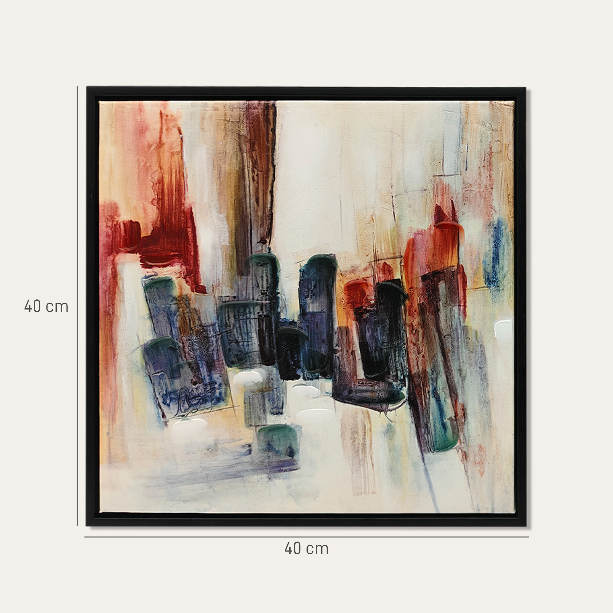 Quadros Decorativos HOMCOM Tela, Plástico Multicolor 40x3.5x40 cm - 3