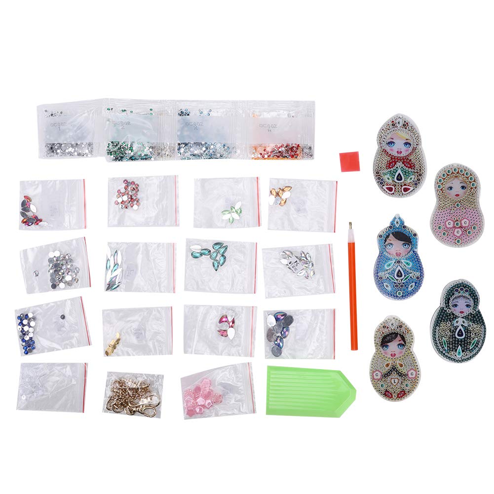 Xyuayamz Diamond Painting Stitch – 15 Porte-clés Animaux à Broder En Diamants, DIY Créatif