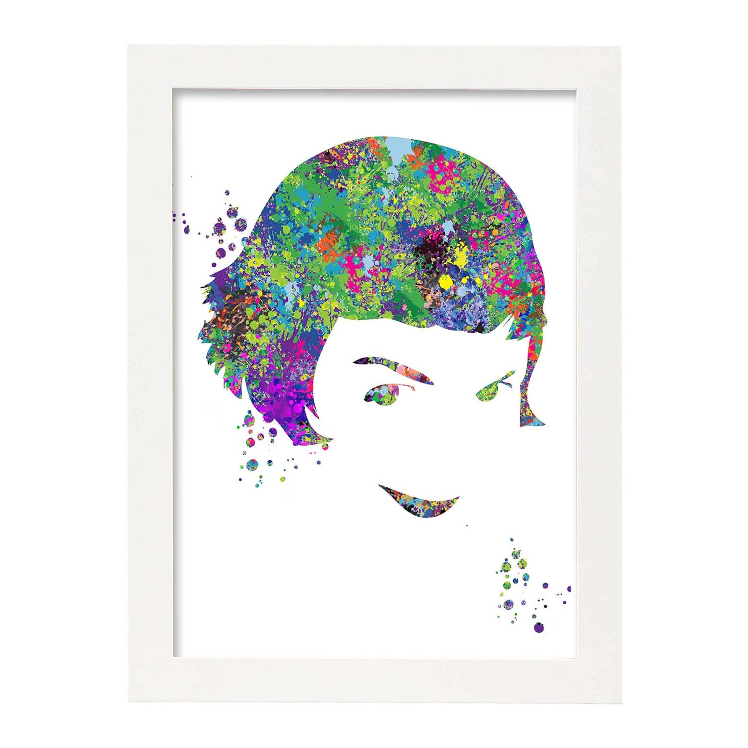 Poster de amelie estilo acuarela. láminas de cine, peliculas, y actores. posters de peliculas antiguas con estilo acuarela. marco blanco - a3