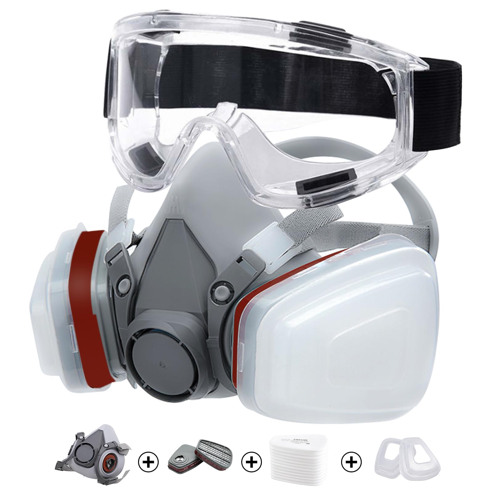 Masque Protection Intégral DROPFREE - Transparent - Avec 10 Filtres - Noir
