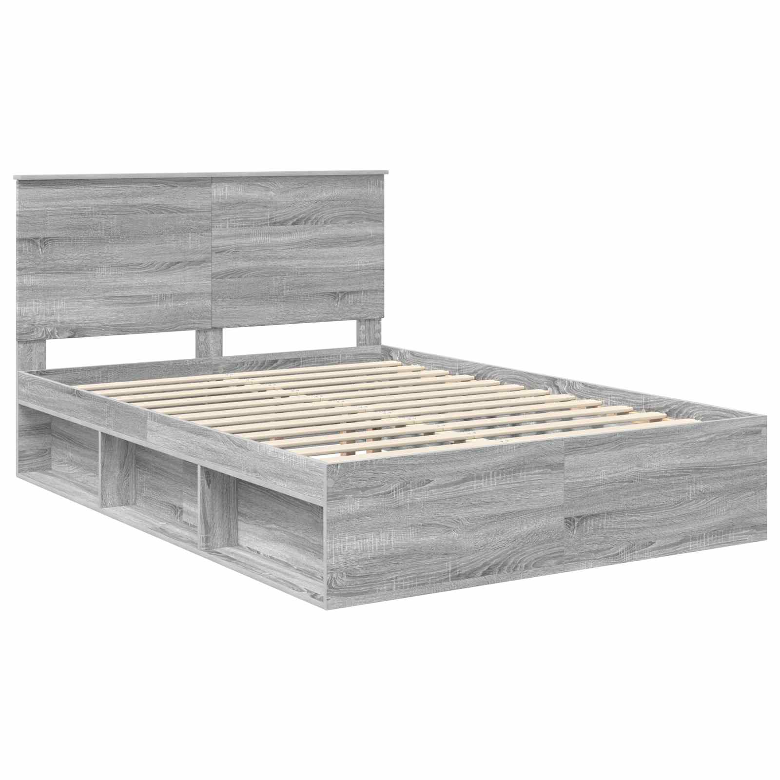 Cadre de lit Gris 160 x 200 cm Bois de pin massif - 4