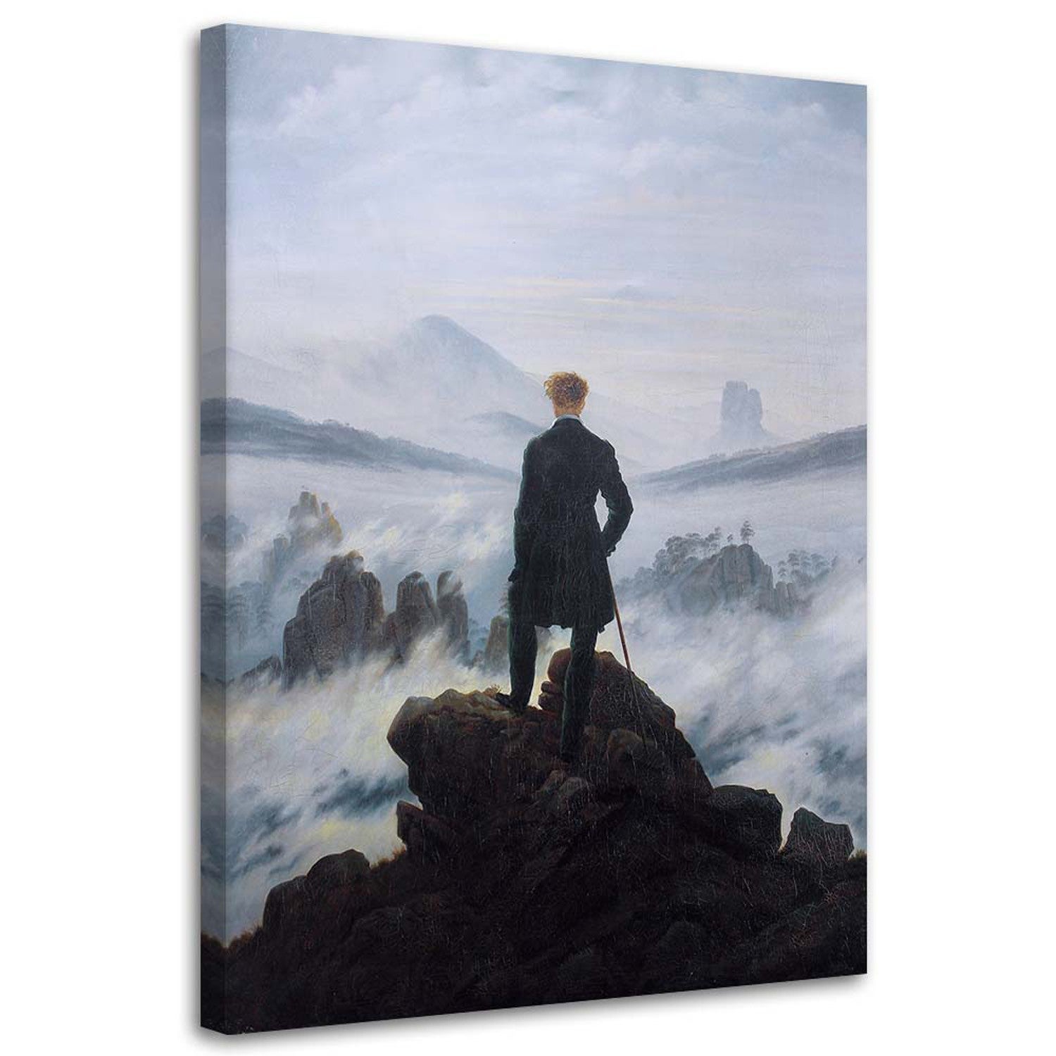 Obraz na płótnie, Wędrowiec nad morzem mgły - C. D. Friedrich reprodukcja 60x90