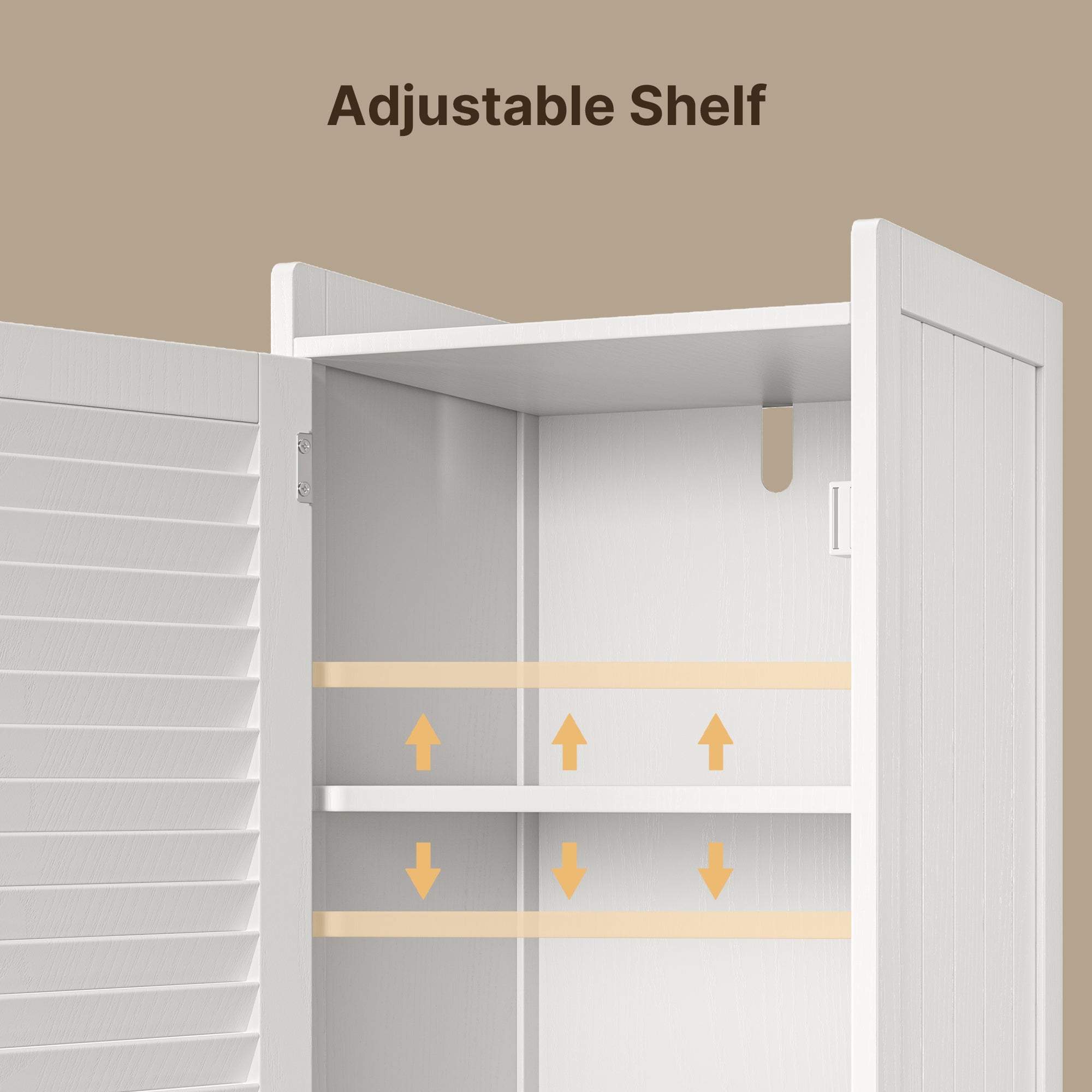 Armadio a colonna per bagno per stoccaggio a piedi con 1 porta, 1 compartimento, ripiano e 1 cesto per roba sporca Bealife - 4