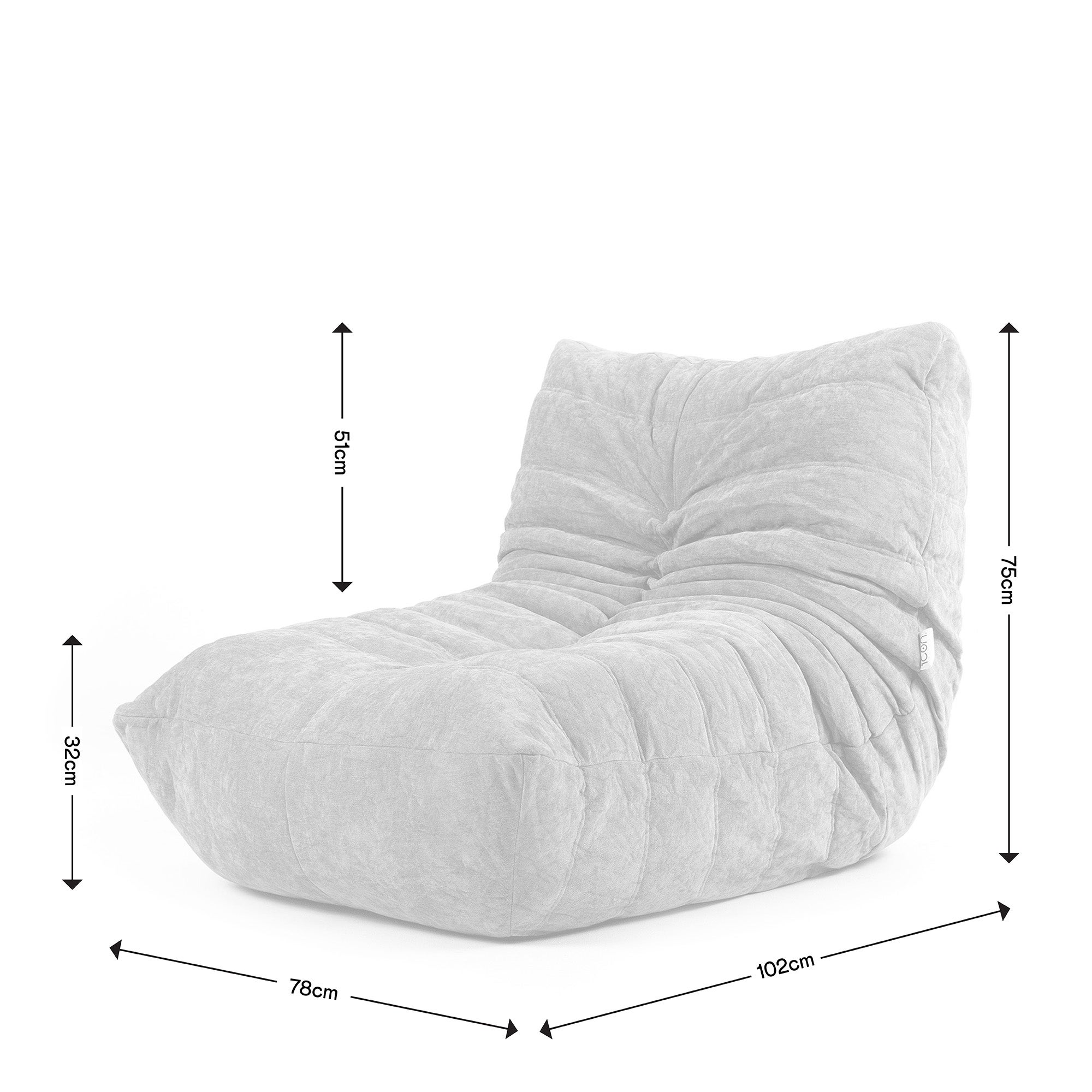 Pouf chauffeuse Icon en tissu chenille garni de mousse extensible beige Oeko-Tex® - 7