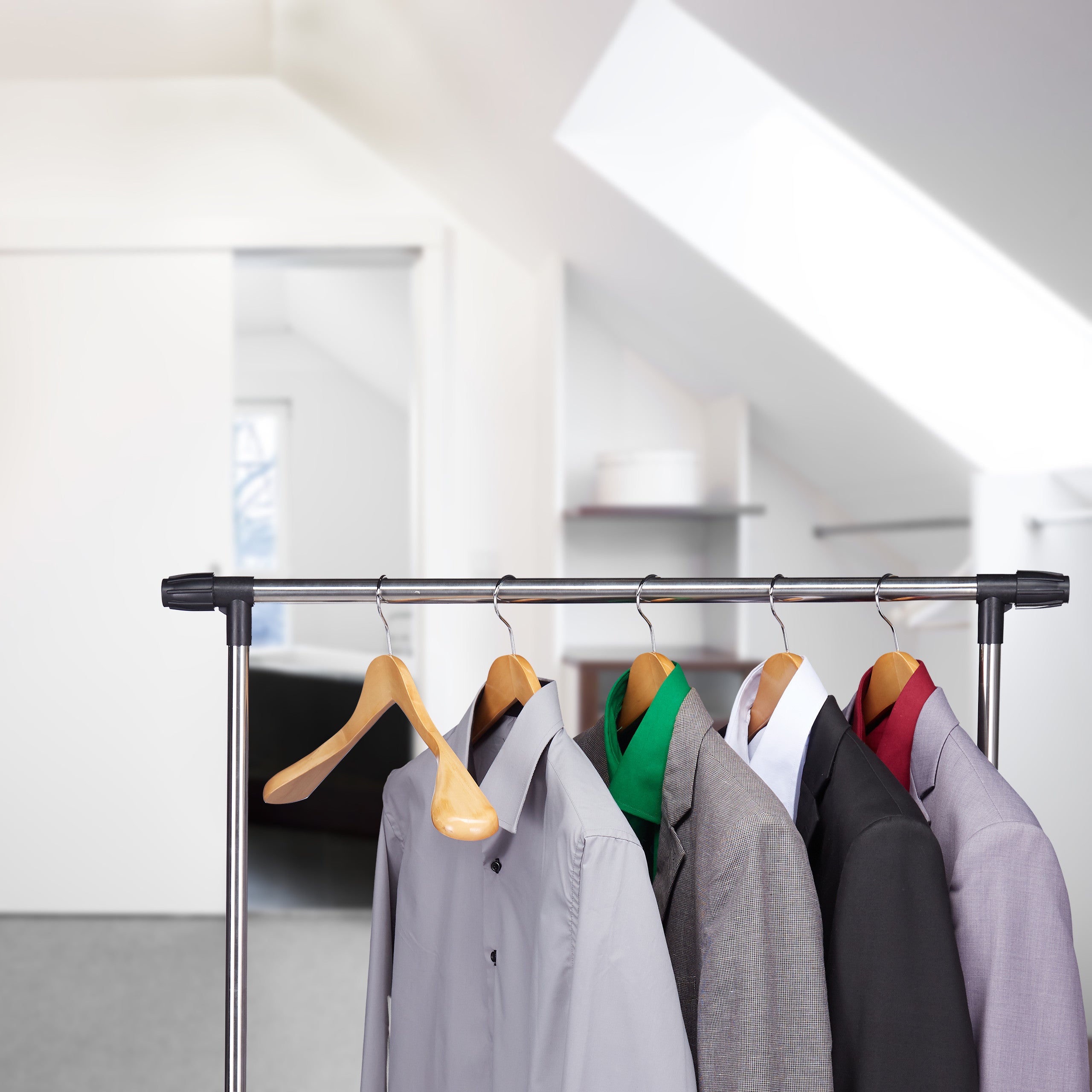 Cintre épaule large, Set de 20, Cintre en bois, vestes, costumes, Crochet 360°C, brun foncé, Relaxdays - 5