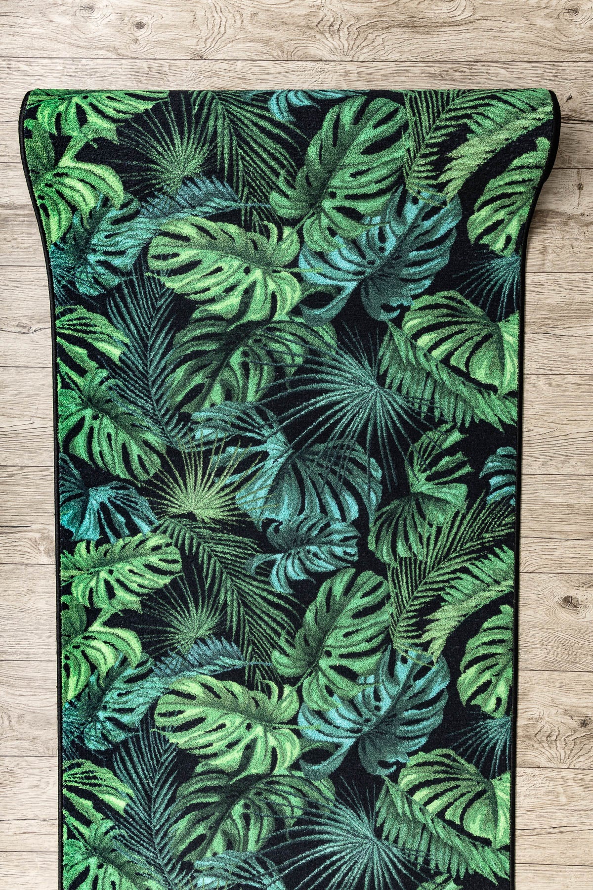 CHODNIK podgumowany MONSTERA Liście guma zielony 80 cm 80x900 cm - 4