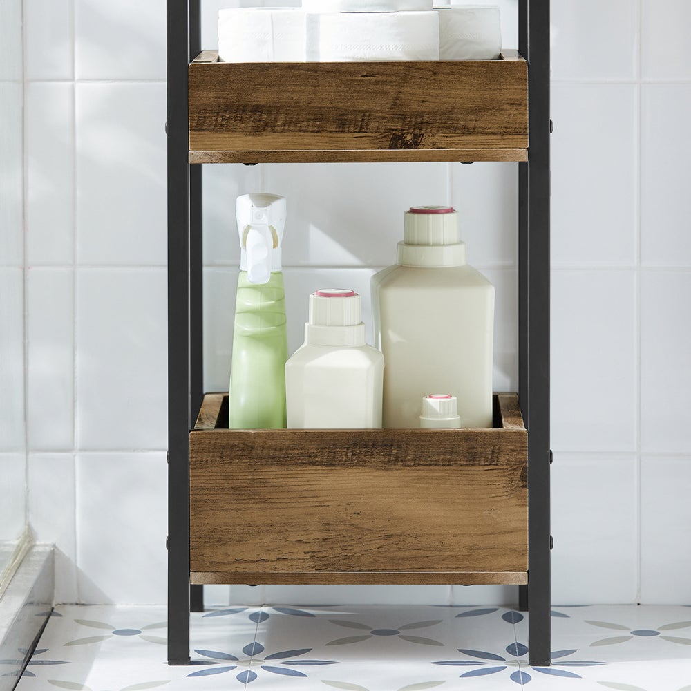 SoBuy Tour de Rangement Etagère de Stockage Etagère de Cuisine Salle de Bain avec 3 étages, FRG226-F - 5