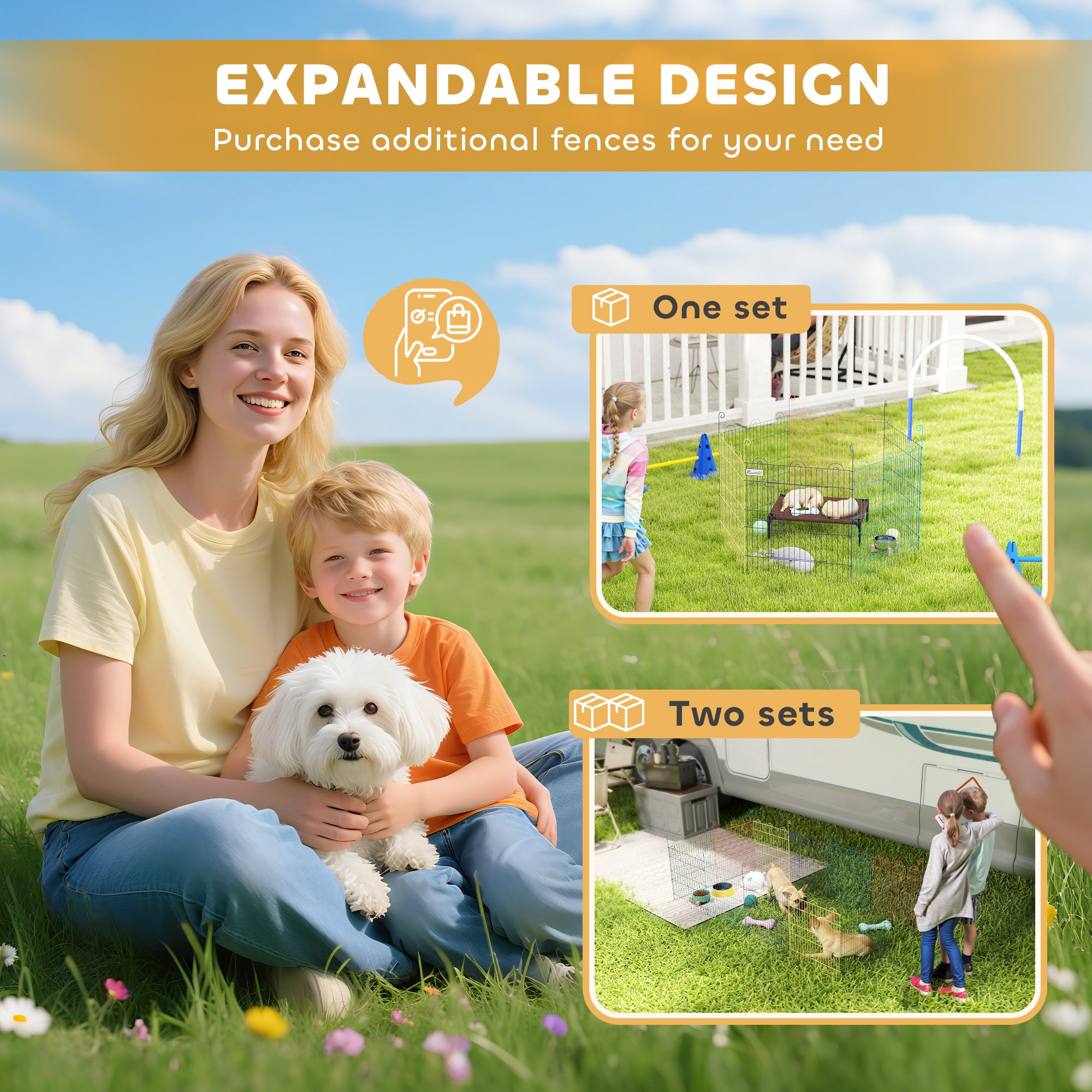 Parque para Animais PawHut Metal Multicor Ø120x60 cm - 9