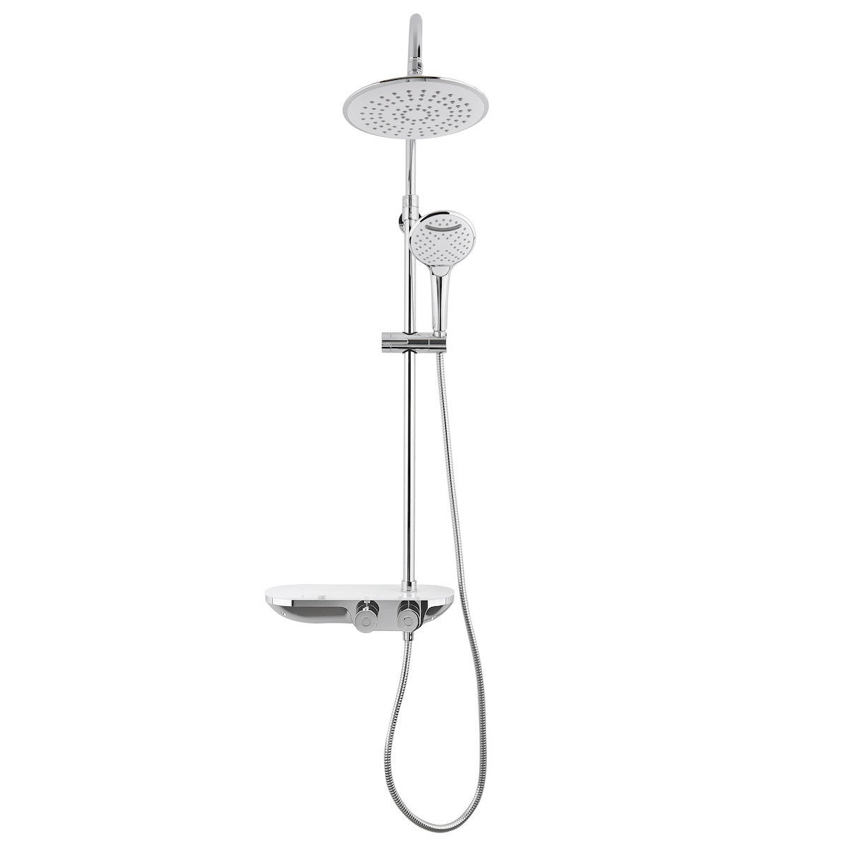 Swiss Aqua Technologies Colonne douche, Douchette 3 jets, mitigeur thermostatique, Barre réglable en hauteur, Chrome/Blanc SATSSTKP - 2