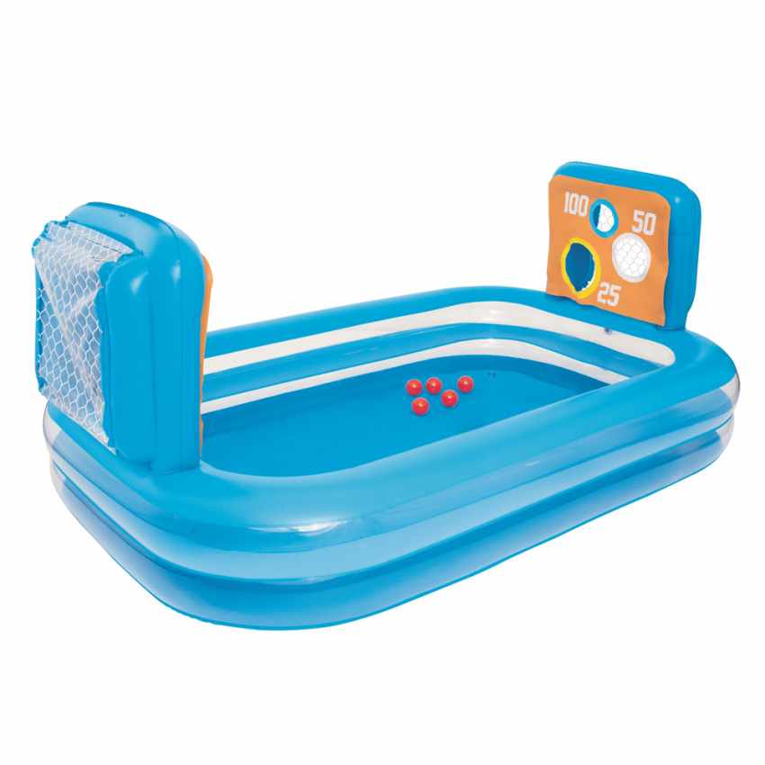 Piscina infantil hinchable bestway 54170 con portería blancos y pelotas