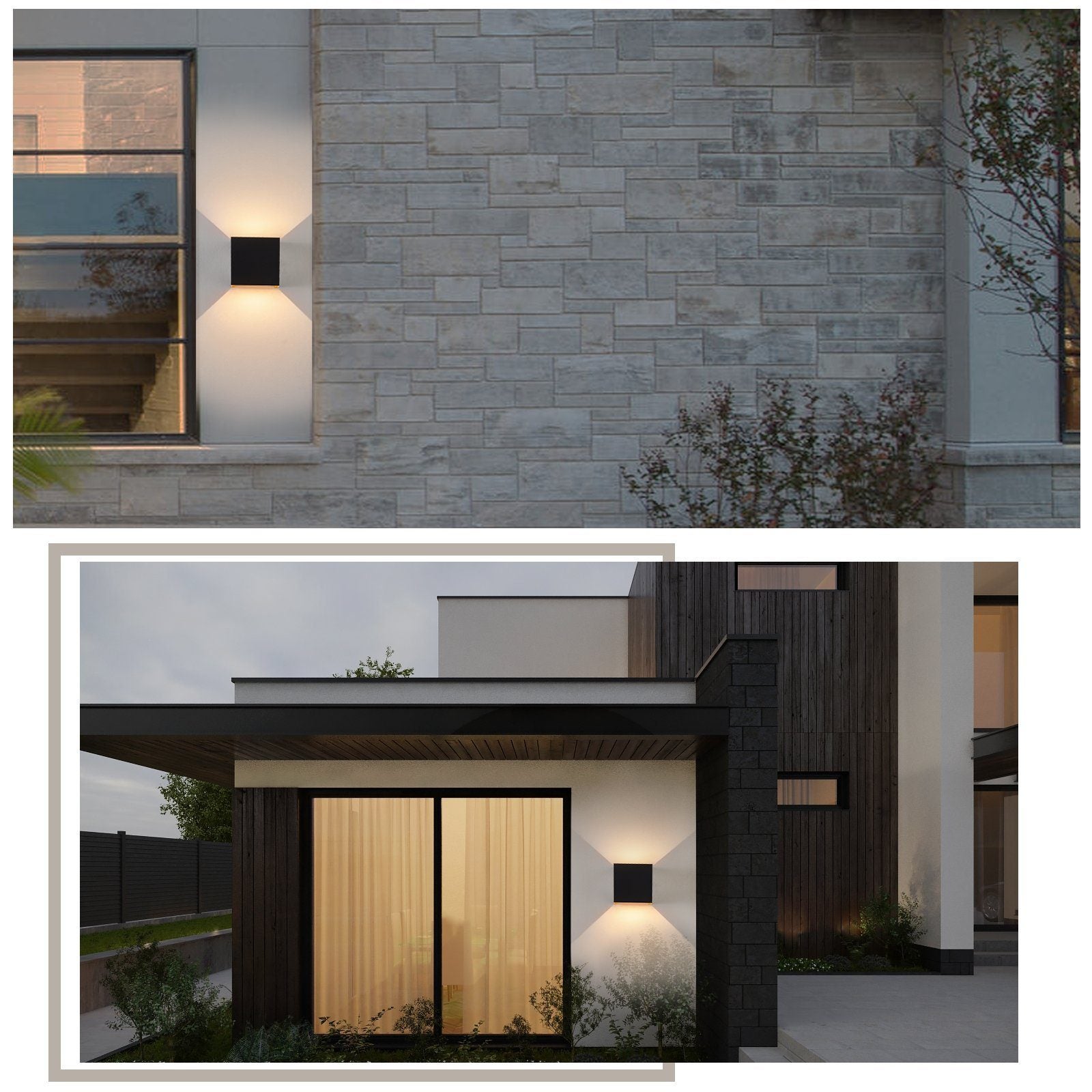 NETTLIFE Candeeiro de parede LED Pack 2 Unidades 5W Exterior Interior IP65 Ajustável 3000K - 7