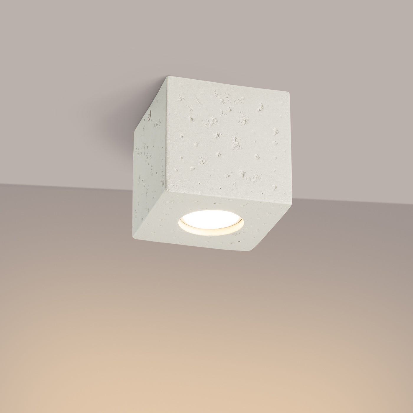 Reflektor sufitowy betonowy QUAD beżowy 1xGU10x10W beton architektoniczny wym:10x10x10cm IP20 Sollux Lighting - 3