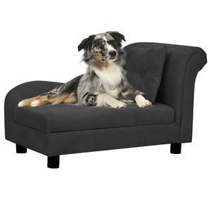 Divano per Cani con Cuscino Nero 83x44x44 cm in Peluche vidaXL