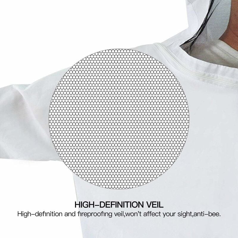 Veste d'apiculteur, Bee Guard professionnel, Chapeau d'apiculteur avec voile amovible, Costume d'abeille zippé pour apiculteurs - 3