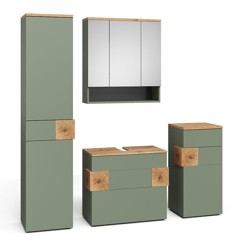 Vicco Zestaw mebli łazienkowych Eden, Zielony, 4 części