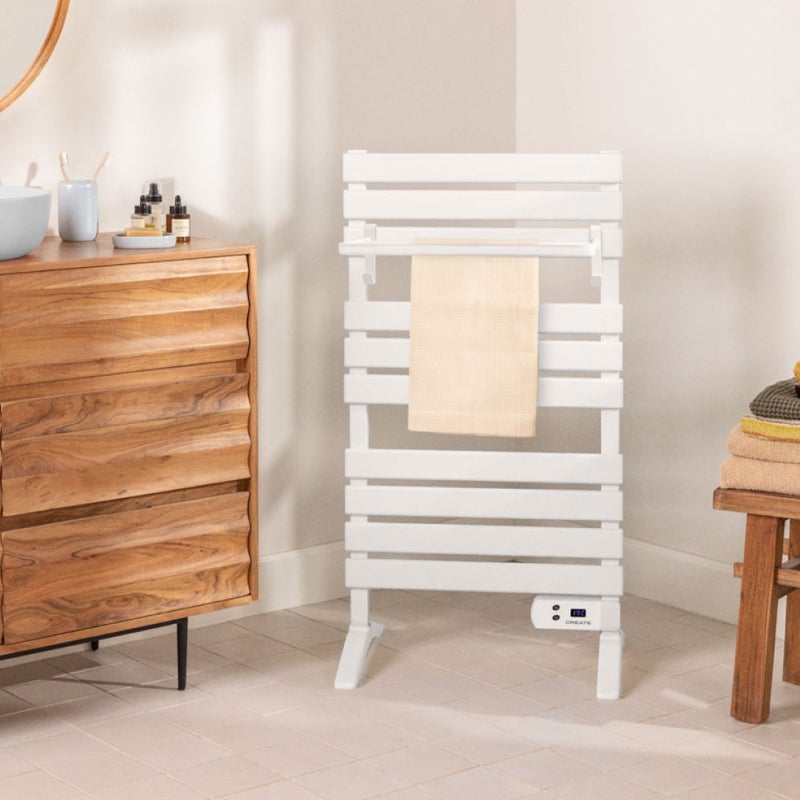 WARM TOWEL - Elektryczny wieszak na ręczniki podłogowy lub ścienny 500W