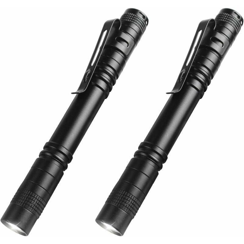 2 PCS Haute Lumens LED Lampe de Poche, Mini Lampe de Poche Portable en Forme de Stylo, Mini Pocket Pen Torche Lampe (Piles Non Incluses) | Leroy Merlin 2 PCS Haute Lumens LED Lampe de Poche, Mini Lampe de Poche Portable en Forme de Stylo, Mini Pocket Pen Torche Lampe (Piles Non Incluses) | Leroy Merlin