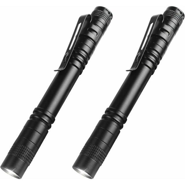 2 PCS Haute Lumens LED Lampe de Poche, Mini Lampe de Poche Portable en Forme de Stylo, Mini Pocket Pen Torche Lampe (Piles Non Incluses)