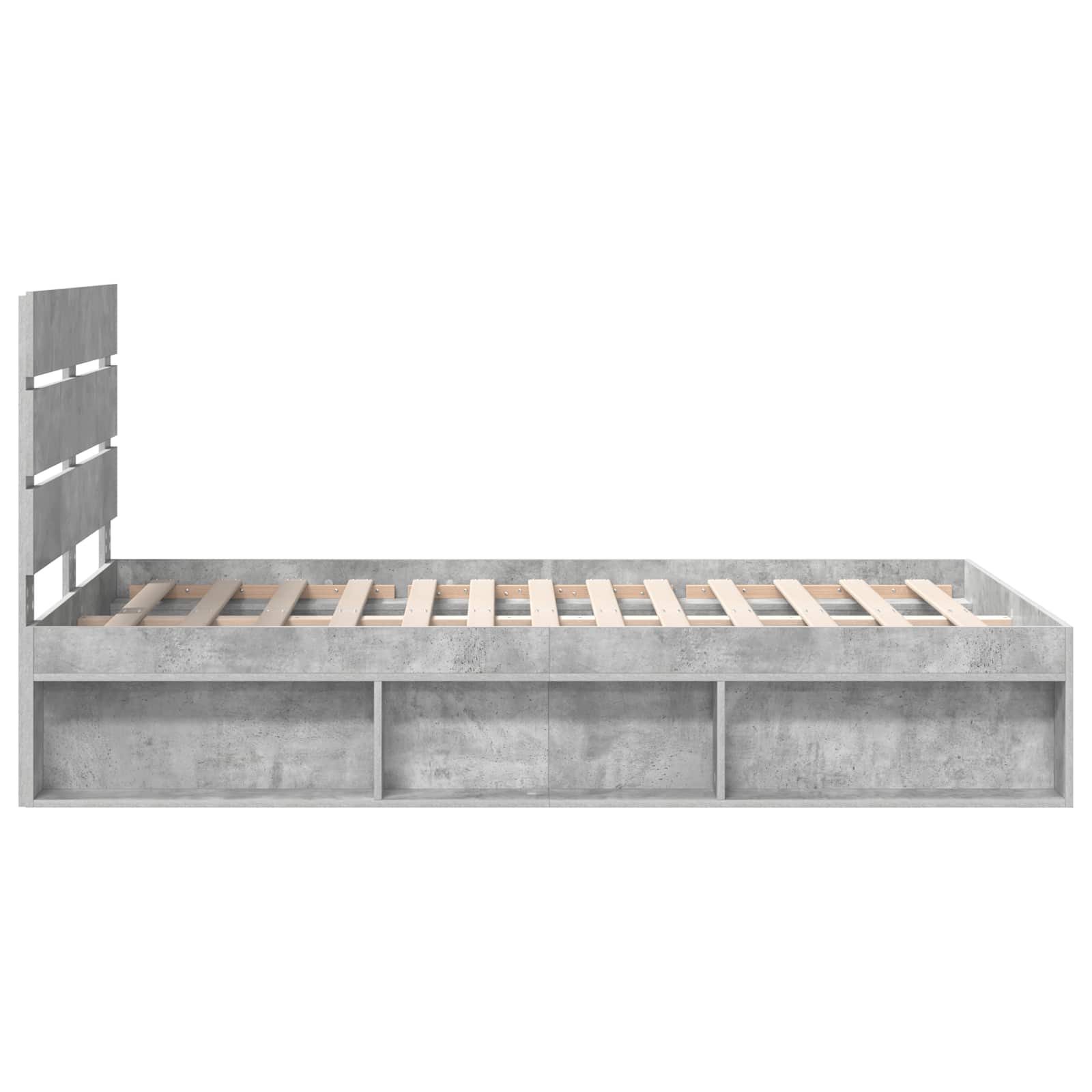 Cadre de lit aspect béton 120 x 190 cm pin massif - 8
