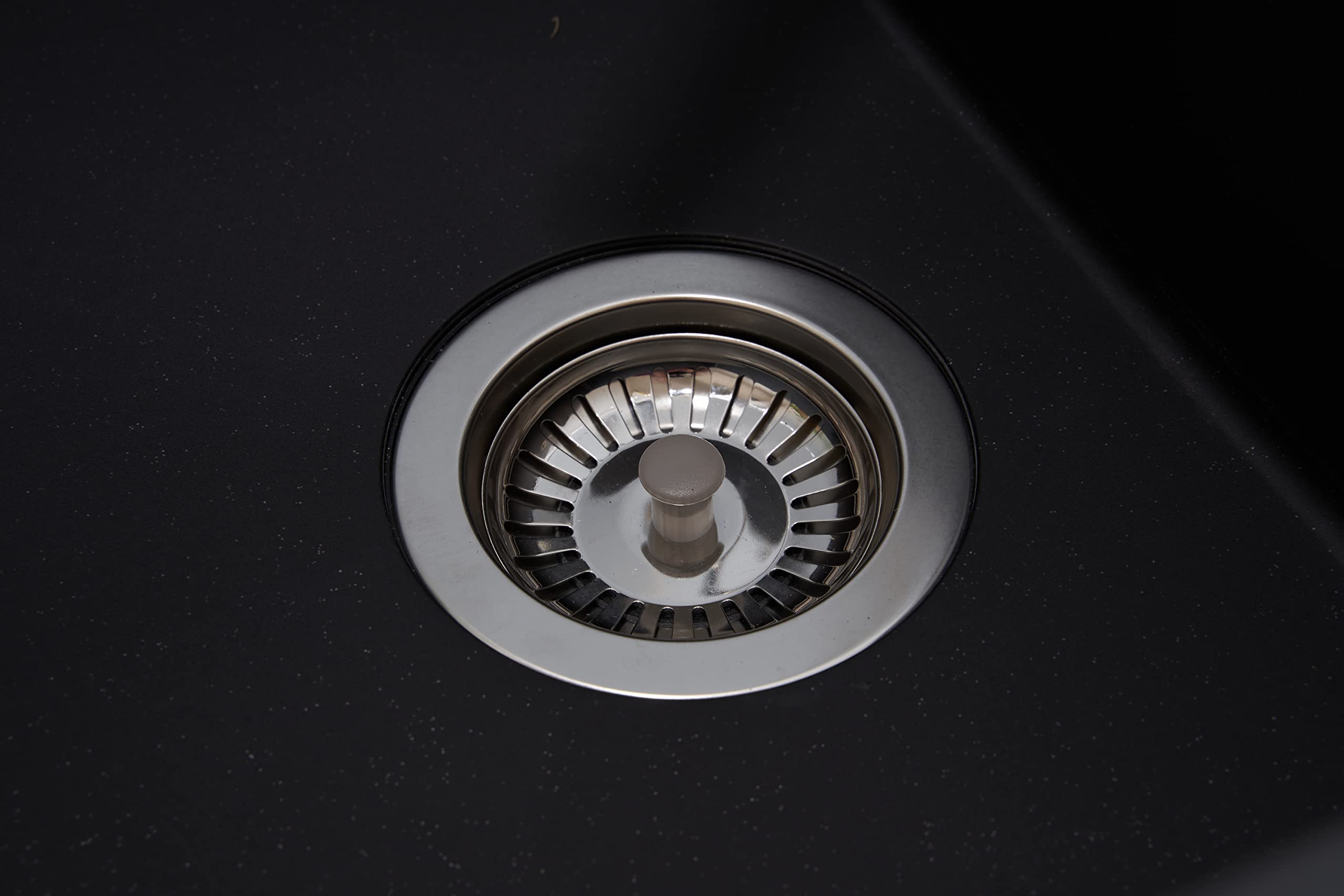 Respekta Houston Lavello in Mineralite nero/Lavello da incasso a 1,5 vasche da 100 x 50 cm/Lavello adatto a basi da 60 cm di larghezza - 4