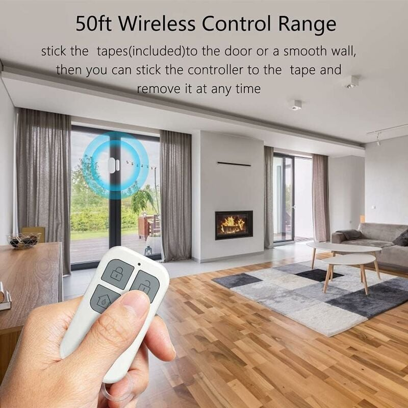 Allarme porta, rilevatore di apertura porta con allarme forte da 130 dB, adatto per porte, finestre e armadi, casa, ufficio - 4