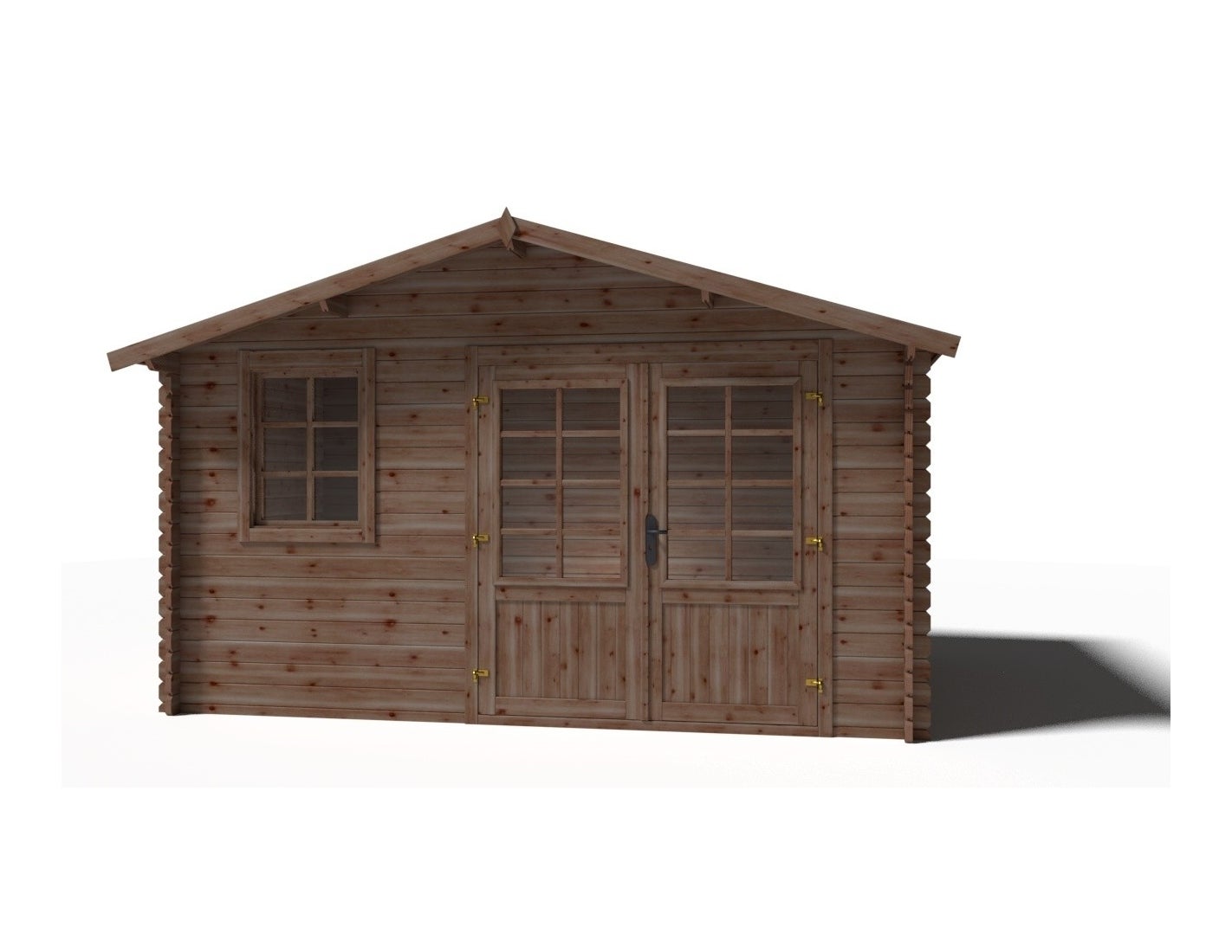 Abri de jardin en bois - 11.7m2 - 3.9x3m - Traité - Ep. 34mm - Couleur: marron - DOM562 - ALTANKA - 2