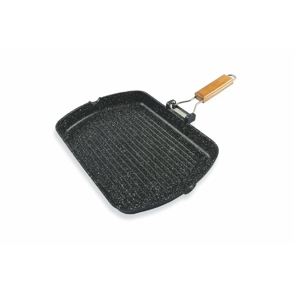 AMT Poêle à Poisson Aluminium Moulé Induction 41cm - Revêtement Anti-adhésif Sans PFOA