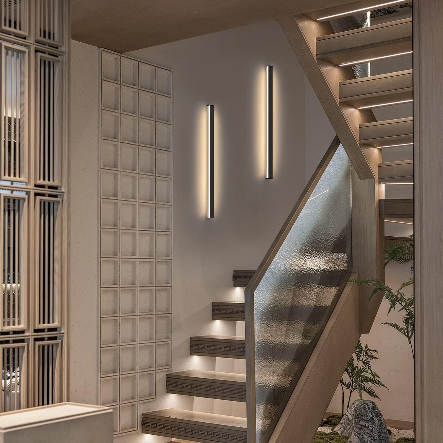 NETTLIFE Wewnętrzny kinkiet LED - Nowoczesna lampa do przedpokoju o mocy 60 cm i mocy 21 W, o ciepłej, białej barwie światła - 2